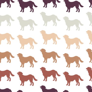 Köpek siluetleri ile Seamless Modeli.