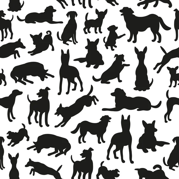 Naadloze patroon met hond silhouetten. Vector achtergrond voor u — Stockvector