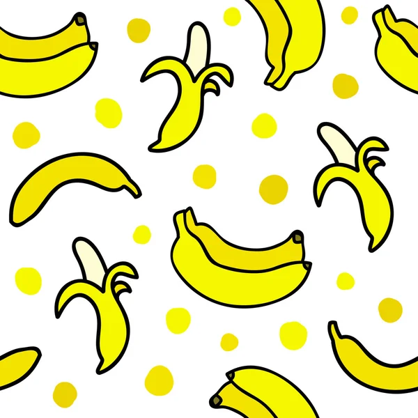 Padrão sem costura com bananas desenhadas à mão . — Vetor de Stock