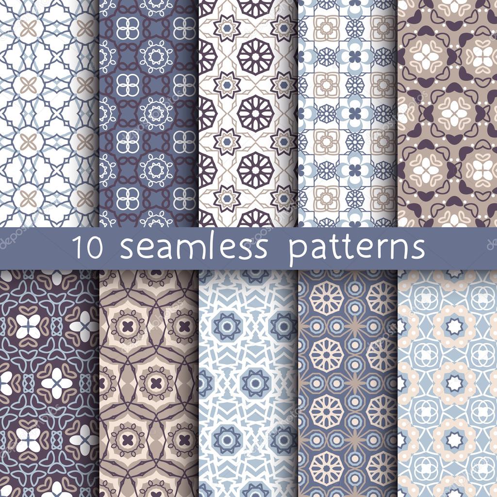 10 vintage patterns for universal background.