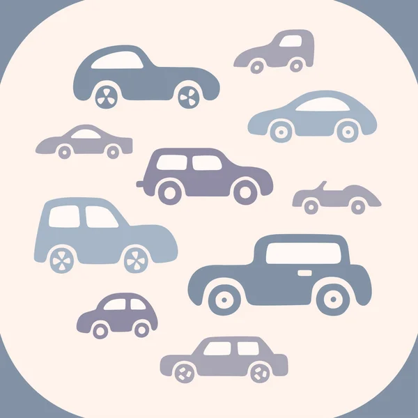 Set of 10 doodle cars. — 图库矢量图片
