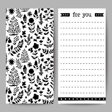 Vektör kartı şablonu çiçek seamless modeli ile.