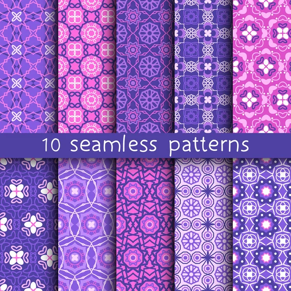 10 vintage patterns for universal background. — Stock Vector