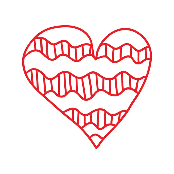 Doodle romantic heart. — Stock Vector