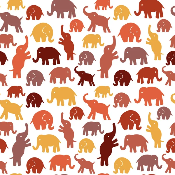 Seamless vector pattern with elephants. — Stock Vector