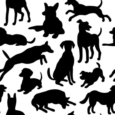 Köpek siluetleri ile Seamless Modeli
