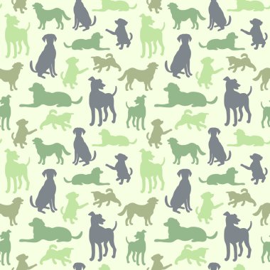 Köpek siluetleri ile Seamless Modeli.