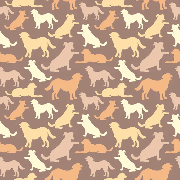 Seamless pattern with dog silhouettes. — Stock Vector