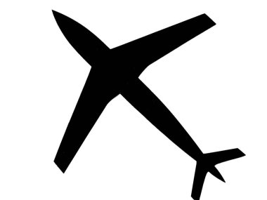 Beyaz renkte izole edilmiş uçak formu - illüstrasyon