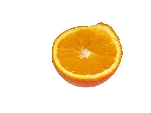 Fruta Laranja Isolada Sobre Branco — Fotografia de Stock