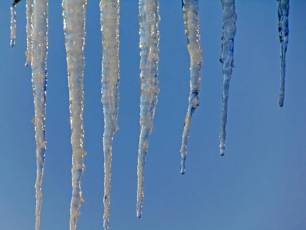 Eiszapfen Winter Baia Mare — Stockfoto