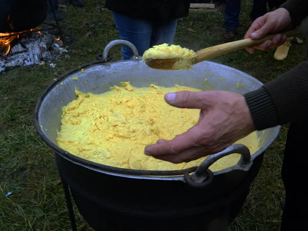 Tradiční Polenta Okresu Maramures — Stock fotografie