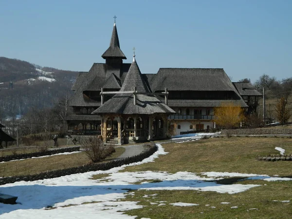 Mosteiro Ortodoxo Barsana Roménia — Fotografia de Stock