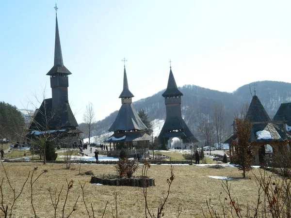 Mosteiro Ortodoxo Barsana Roménia — Fotografia de Stock