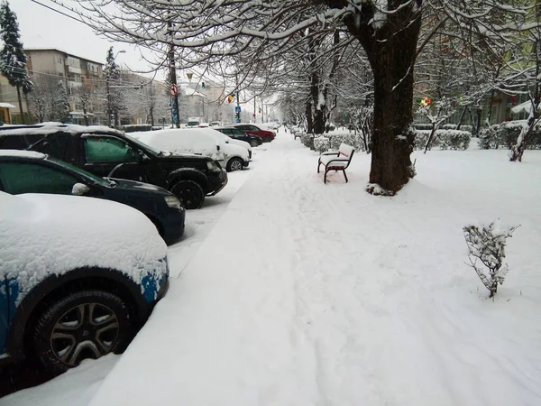 Tél Nagybánya Városban Máramaros — Stock Fotó