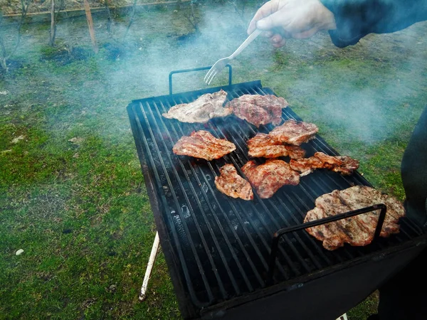 Carne Grelha Comida — Fotografia de Stock