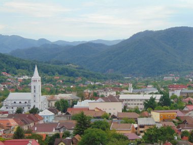 Romanya 'nın Baia Mare kentinin hava manzarası