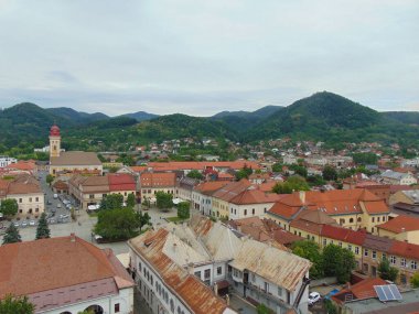 Romanya 'nın Baia Mare kentinin hava manzarası