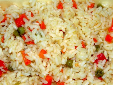 Biberli pilav ve diğer sebzeler.