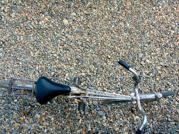 Eski Bir Bisikletin Üst Görünümü — Stok fotoğraf