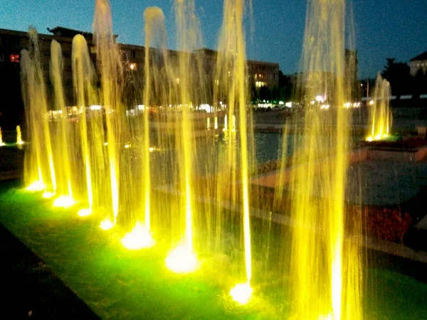 Artisan Fountain Colors Baia Mare City — Stock Photo, Image