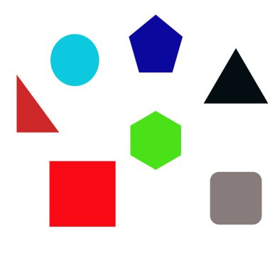 Beyaz üzerine izole edilmiş geometrik şekiller - illüstrasyon