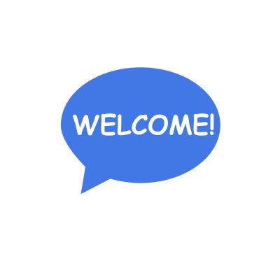 Beyaz resimde izole edilmiş hoş geldin metni