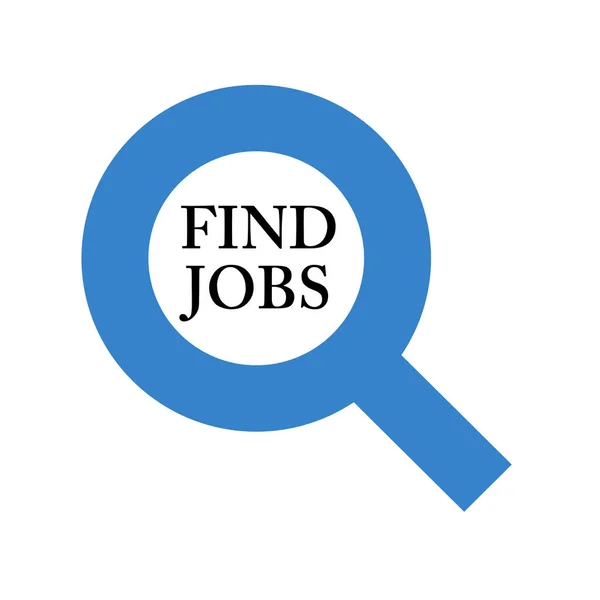 Find Jobs Words Written Magnifying Glass Illustration — Stock Photo, Image