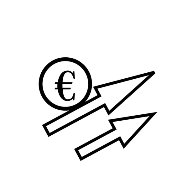 Taux Augmentation Euro Icône Flèche Vers Haut Illustration — Photo