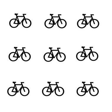 beyaz üzerinde izole edilmiş birkaç bisiklet - illüstrasyon