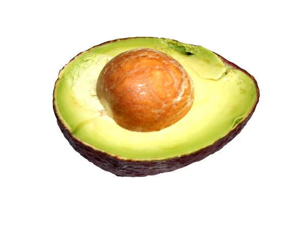 Eine Halbe Avocado Isoliert Auf Weiß — Stockfoto