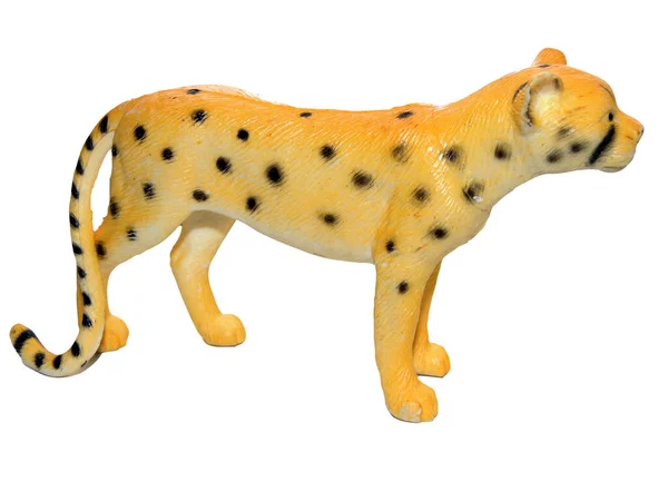 Hračky Gepard Izolované Bílém Pozadí — Stock fotografie