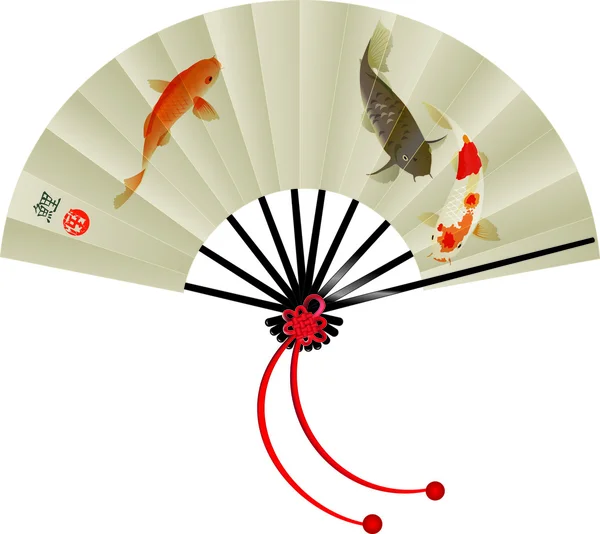 Giapponese koi fan — Vettoriale Stock