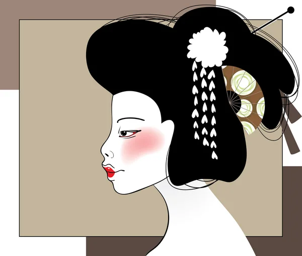 Portrait de geisha — Image vectorielle