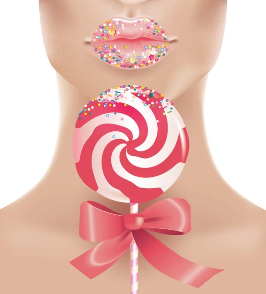 Sweet pink sexy lips Stock Illustration