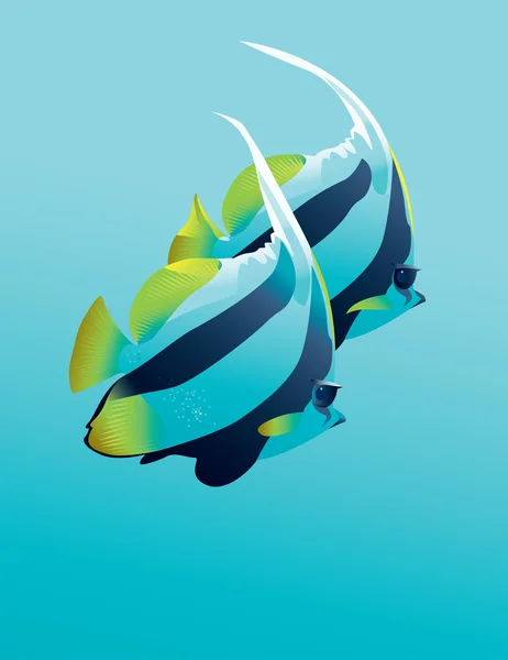 Banner fish — Stock Vector