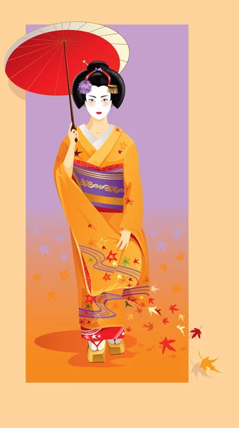 Herfst geisha — Stockvector