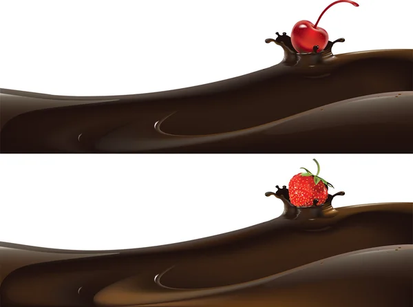 Erdbeere in Flüssigkeit — Stockvektor