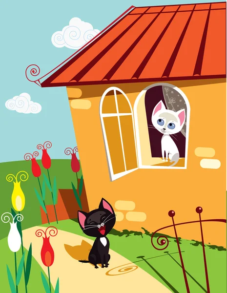 Sérénade des chats — Image vectorielle