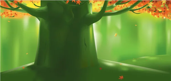 深林树在秋天 — 图库矢量图片