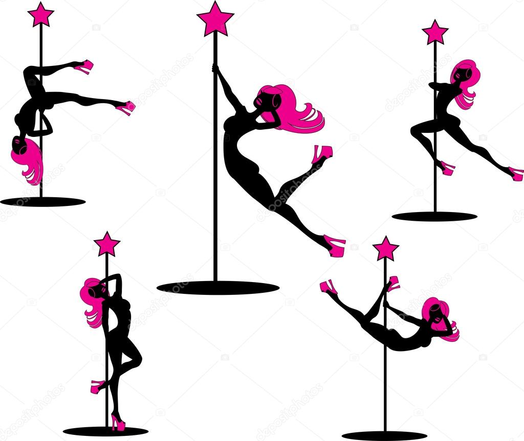 Glamourous pole dancers