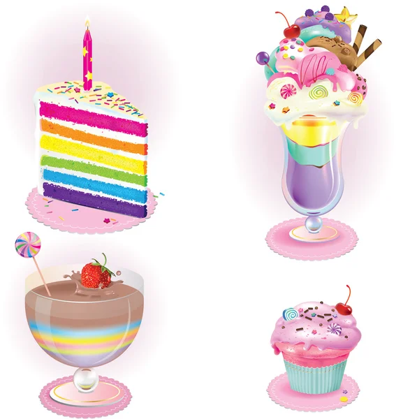 Ensemble de desserts — Image vectorielle