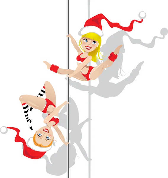 Bailarinas de poste de Navidad — Vector de stock