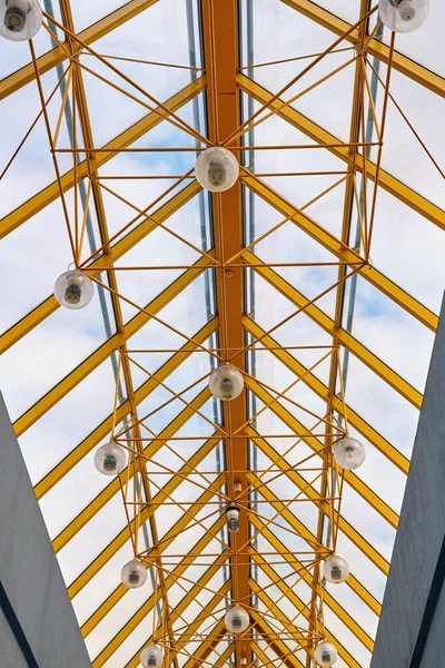 Lamps for lighting inside the building on a yellow background