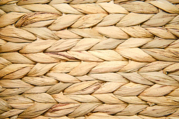 Natural woven straw background. Texture of woven straw