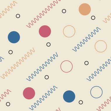 Herhangi bir yüzey için zik zag ve daireleri olan kusursuz desen.