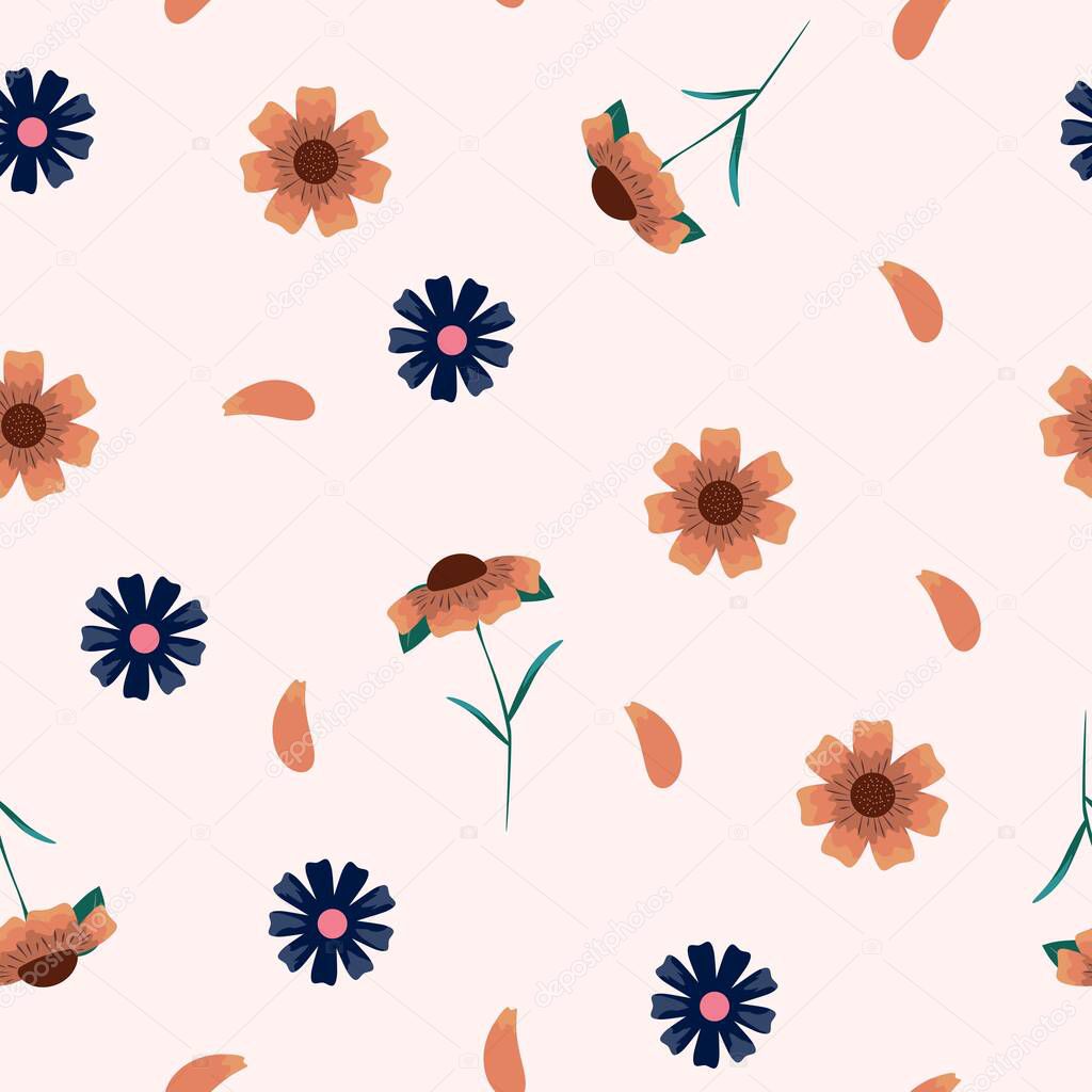 Floral seamless pattern for textile, wrapping paper and any surfaces. Baby clothing, wrapping paper, bed cloth and any surfaces.