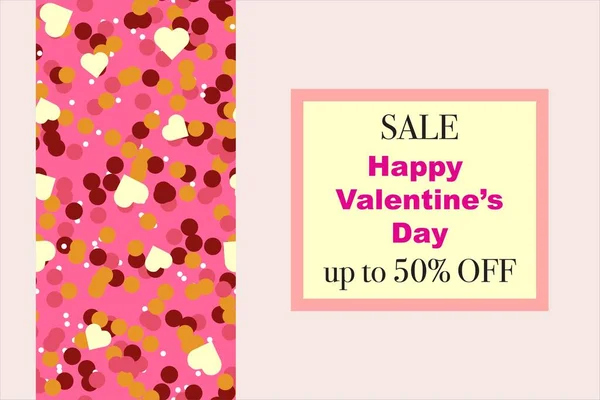 Seamless Pattern Valentine Day Wrapping Paper Textile Packaging Cards Vector — Stock Vector