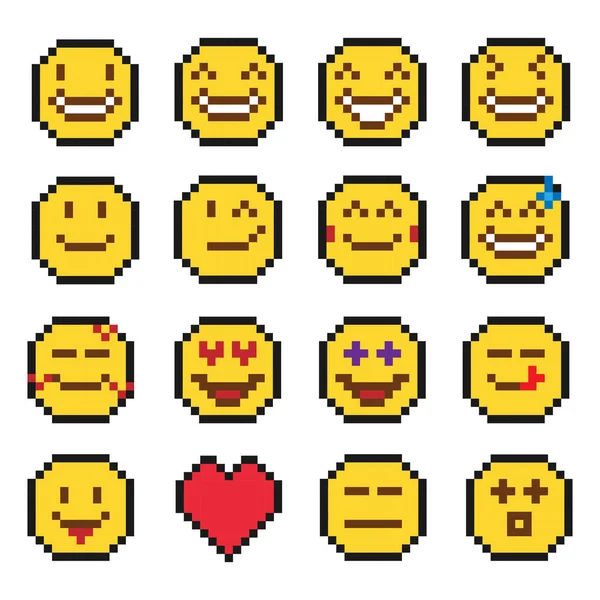 Très Haute Qualité Pixel Art Emoji Pont Pixel Art Personnage — Image vectorielle