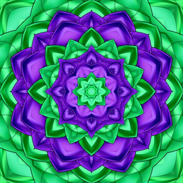 Green purple kaleidoscope — Stock Photo, Image